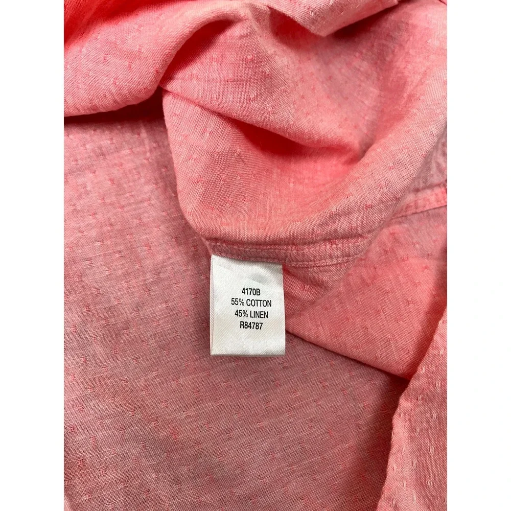 Brook Taverner Men's Rose  Button Down Shirt Linen&Cotton Classic Fit‎ Size M - Picture 4 of 8